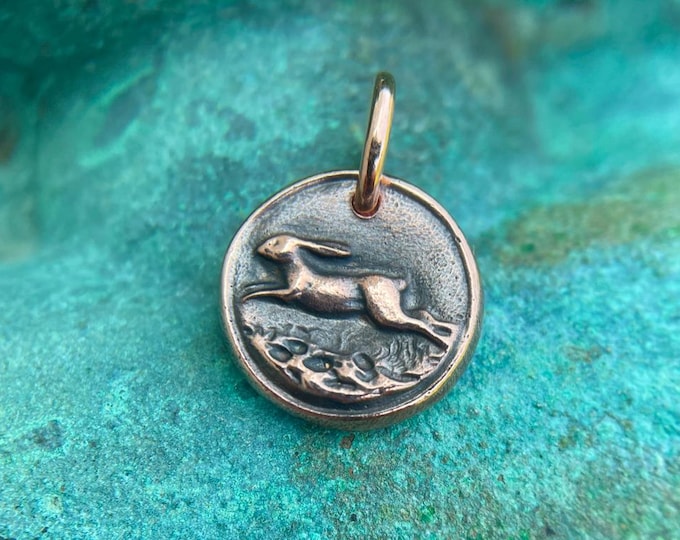 Running Rabbit Pendant, Bunny Charm