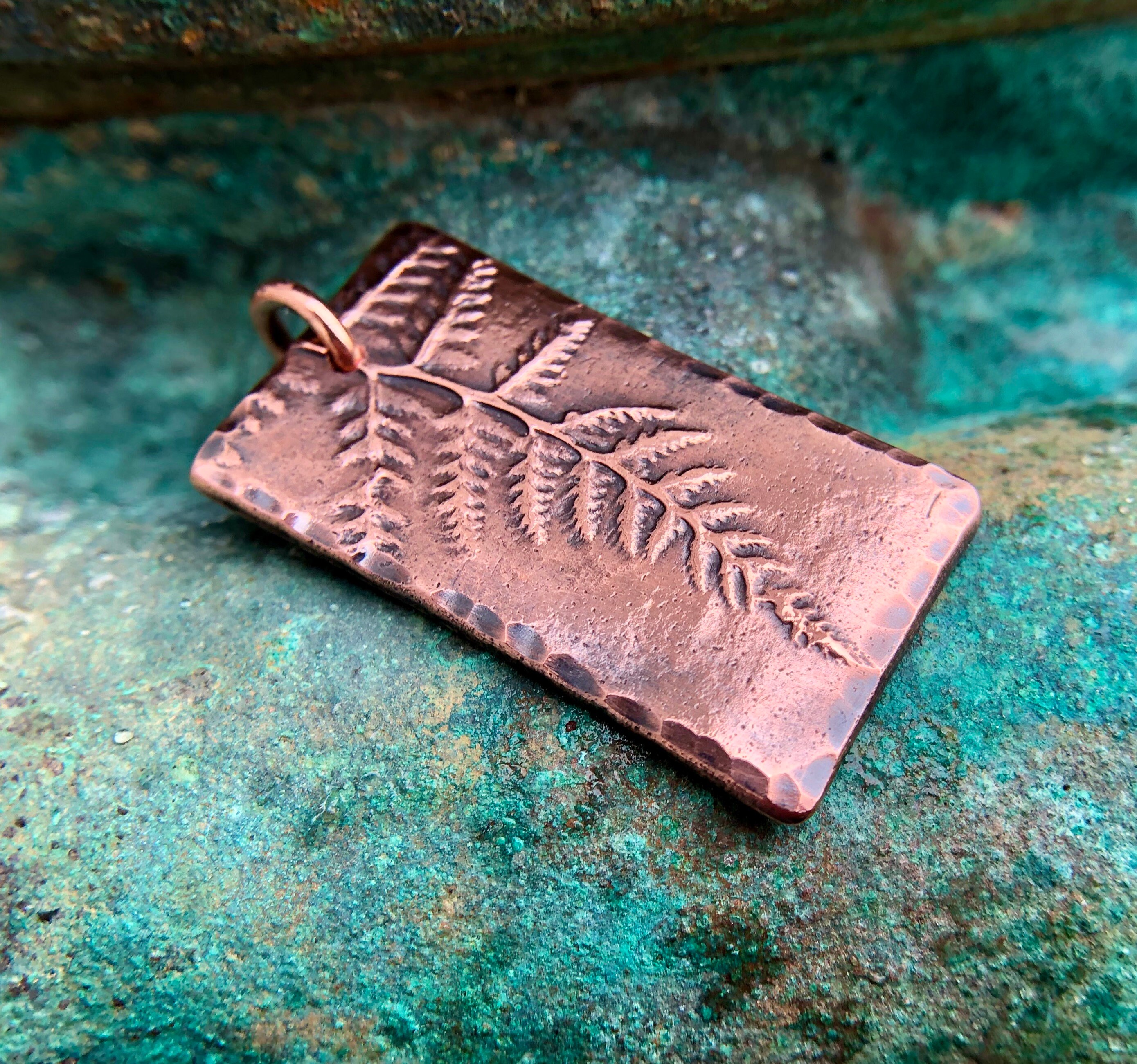 Copper Fern Pendant, Plant Jewelry