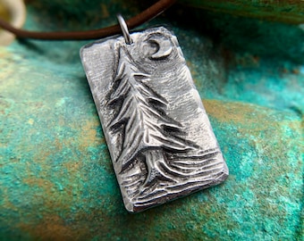 Pine Tree Necklace, Evergreen Pendant