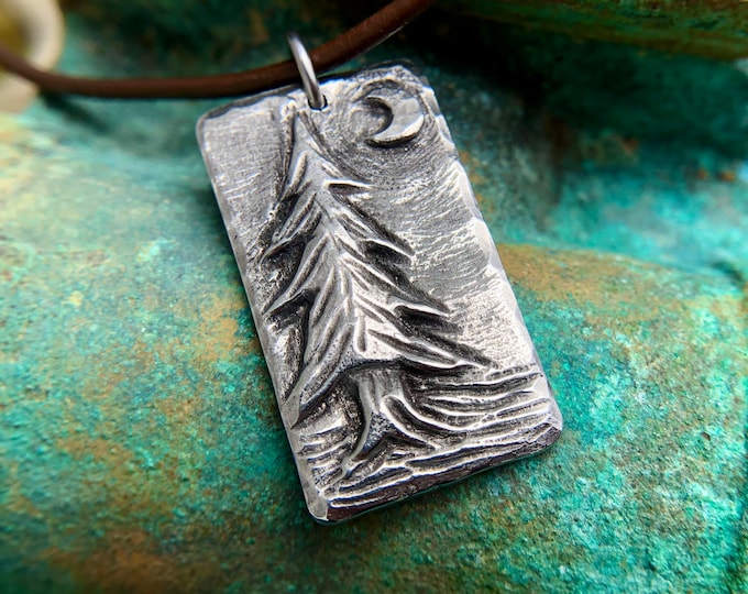 Pine Tree Necklace, Evergreen Pendant
