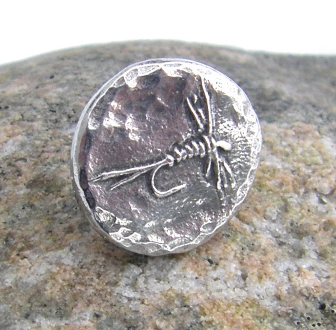 Fly Fishing Tie Tack or Pin, Fishing Trip Memento, Dry Fly Hat Vest Pin