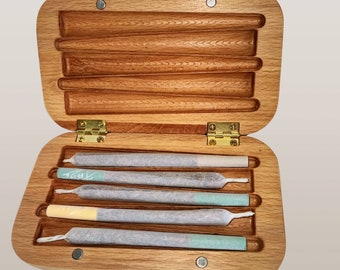 Joint Box aus hochwertigem Buchenholz, Joint Case, Hülle für Cannabis, Made in Germany - FSC-zertifiziertes Holz - Echtes Handwerk