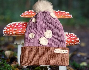 Bonnet/toboggan violet champignon