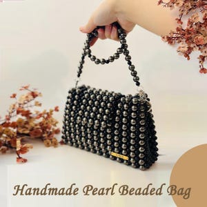 Handmade Pearl Beaded Bag: Wedding Clutch Handbag