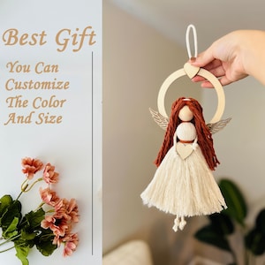 Handmade Macrame Angel Doll: Custom Boho Gift (15.5x6.5 Inches)