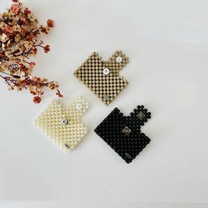 Cartera de cuentas hecha a mano / Tarjetero de perlas / Bolso único / Cartera de perlas / Cartera de cuentas de lujo / Monedero de cuentas / Bolsos de cristal