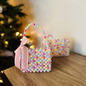 Sac perlé petite fille | Sac perlé fait main | Mini sac à main perlé | Sac à main pour tout-petit | Sac en cristal | Sac à main pour enfants | Sac à main fille | Cadeau pour elle