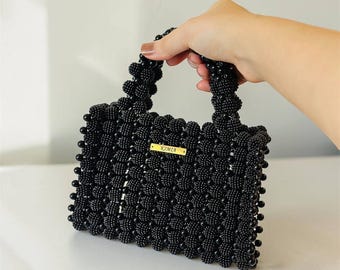 Handmade Beaded Purse Boho Chic Bag | Aesthetic Pearl Handbag | Cute Summer Mini Bag | Festival Outfit Bag | Unique Gift for Her | Best Gift