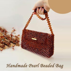 Handmade Pearl Beaded Bag: Boho Shoulder Handbag