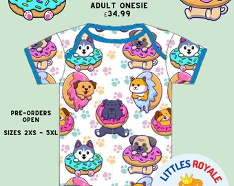 ABDL Adult Onesie - Doggies In Donuts