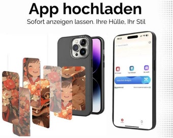 NFC Handyhülle Schwarz, Digitale Bildprojektion, Schutzhülle, Kompatibel für iPhone, Sturzsicher, iPhone 13, 13 Pro, 14, 14 Pro, 15, 15 Pro