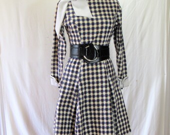Vintage 60s Linen and cotton scooter dress by Leroysize SM