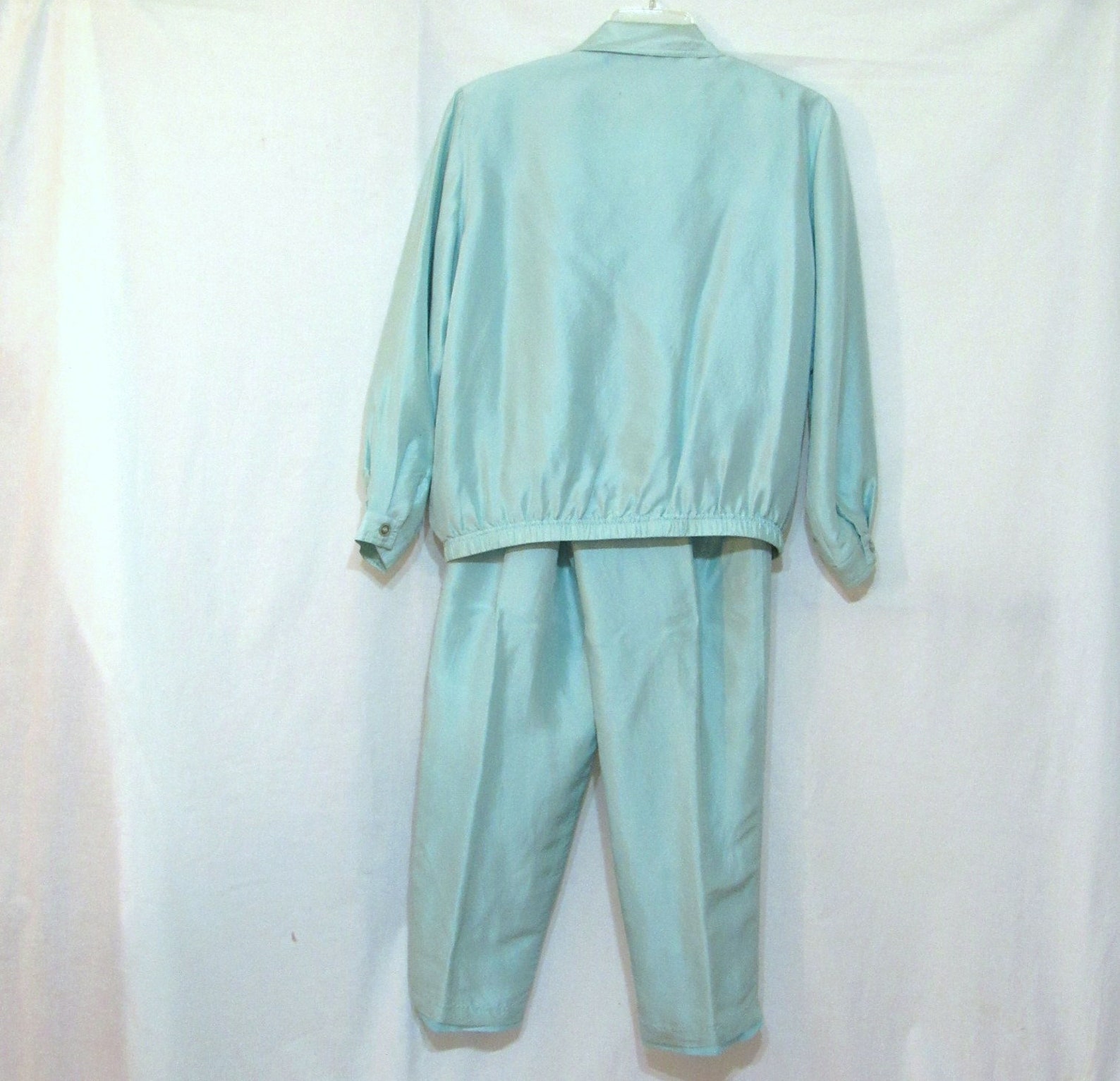 80s 90s Silk Tracksuit Mint Green Spring Zip Up Windbreaker Etsy