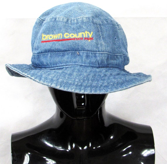 90s Blue Denim Bucket Hat/ Old School Blue Wash/ T