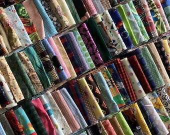 100 New and Vintage Fabric Squares for Quilt Crafts Slow Stitch Junk Journal Scrapbooking
