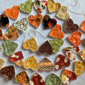 Primitive Penny Rug Fall Autumn Patriotic Christmas Heart Star Garland