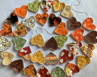 Primitive Penny Rug Fall Autumn Patriotic Christmas Heart Star Garland