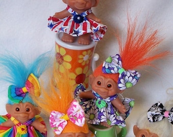 Troll Doll Clothes Dress Handmade 3" - 5" Vintage Dam Wishnik Couture YoYoCottage U-Pick