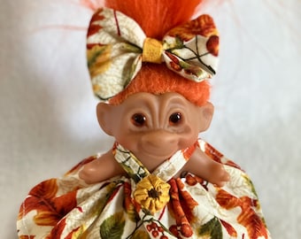Troll Doll Clothes Dress Handmade 3" - 5" Vintage Dam Wishnik Couture YoYoCottage