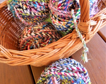 50 Feet Wholesale Handspun Cottagecore Fabric Rope Twine, Upcycled Rag Rope, Junk Journal Cord, Macrame Cord Twine