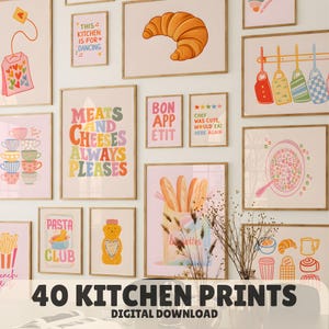 Retro Kitchen Wall Art Print, Colorful Typography Poster, Aesthetic Kitchen Decor, Funny Food Quote, Dining Room, Home Inspo