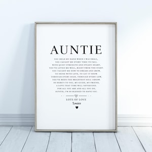 Personalized Auntie Poem Print: A4 Keepsake Gift & Wall Decor (Digital Download