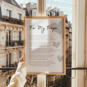 Papa Poem Frame-Papa Printable Gift Idea-Printable Father's Day Poem-Papa Wall Art -Inspirational Minimalist Decor-Digital Download for Dad