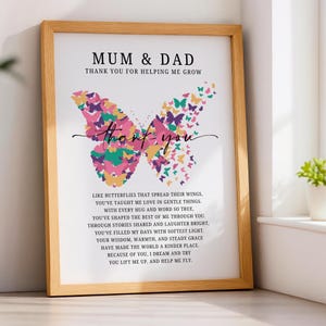 Heartfelt Mum and Dad Poem Print: Sentimental Parents Gift (Digital Download A4 PDF)