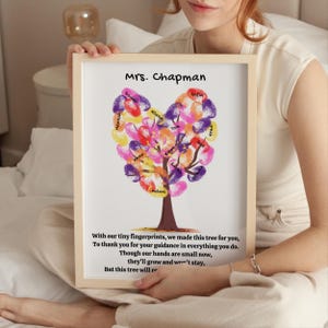 Personalized Teacher Fingerprint Tree Art: Classroom Keepsake (Digital Download)