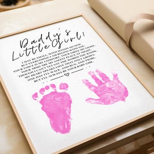 Regalo con l'impronta della mano della bambina di papà - Poesia con l'impronta della mano stampabile per papà - Regalo per neo-papà da parte della figlia - Ricordo del bambino - Neo-papà - Attività artigianale