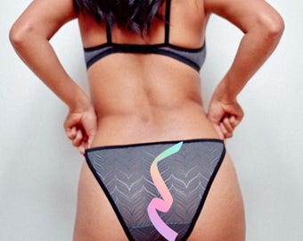 Adjustable Side Eco-Friendly Mesh Bikini - 'Freesia' Style Panties - Sustainable Fashion - Handmade Custom Fit Lingerie
