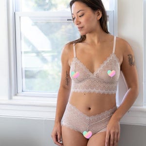 Art Deco Boyshort Panties - Handmade &#39;Bird of Paradise&#39; Style Cheeky Panty - Custom Fit Made to Order Lingerie