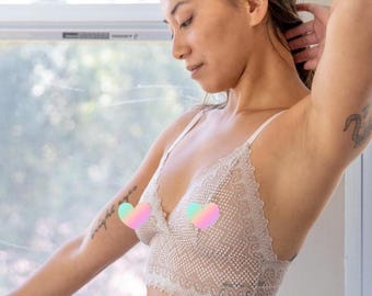 Art Deco Lace Bralette - 'Rosa' Handmade Stretch Lace Bra - Lingerie