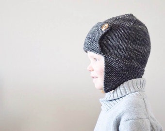 KNITTING PATTERN PDF File - Toddler Knit Hat Pattern - Toddler Knitting Patterns - Baby Aviator Hat Knitting Pattern - Childrens Hat Pattern