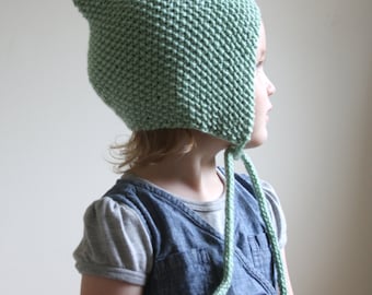 KNITTING PATTERN PDF File - Knit Pixie Bonnet Pattern - Baby Bonnet Pattern - Hat Pattern - Knit Baby Hat Pattern - Baby Knitting Pattern