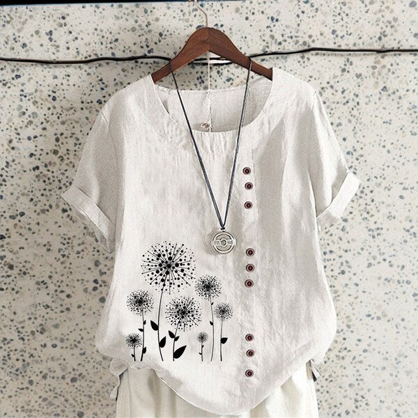 Wavlynn Boho Embroidered Striped Cotton Top For Women Autumn Casual Shirt Everyday Wear