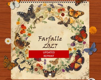 Butterflies – Vintage Shabby Chic Wall Calendar 2027 (US & CA - 8.5x8.5 inches)
