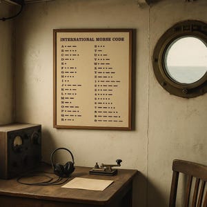 International Morse Code – The Universal Language of Signals - Classic Semi-Glossy Paper Wooden Framed Poster