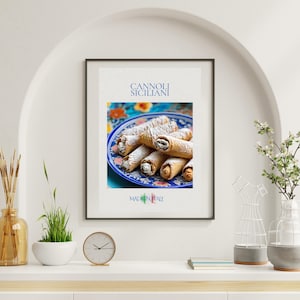 Savor the Sweetness: Cannoli Siciliani Poster - Italian Food Art Print - Kitchen decor - food lovers - Sicilian food FREE DELIVERY