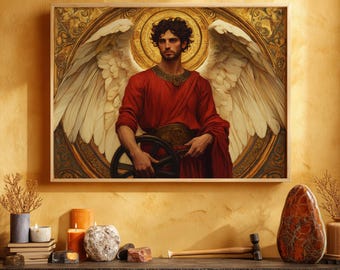 Angel Aniel (#37) wall art print with wooden frame - ruling from September 24 to September 28 - various sizes and wood color