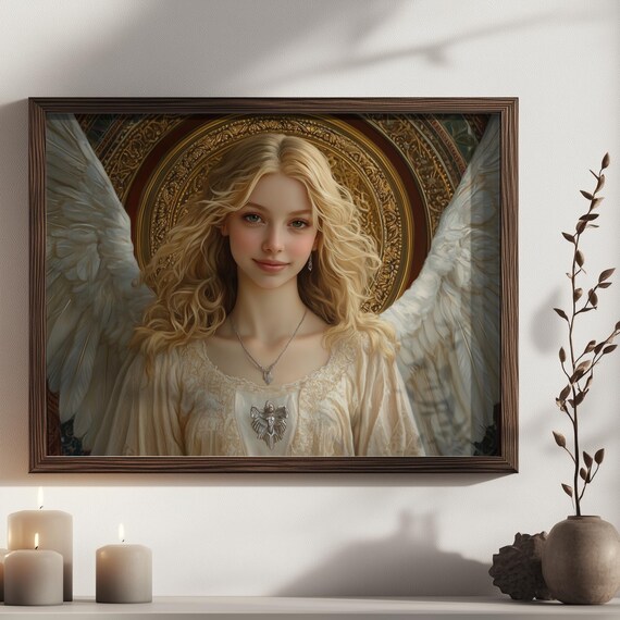 Angel Umabel (#61) Wall Art Print With Wooden Frame - Ruling From