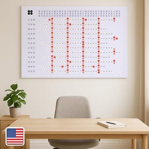2027 Bubbelkalender och Årsplanerare (USA) - Minimalistisk design, stor väggposter med årets överblick och federala helgdagar