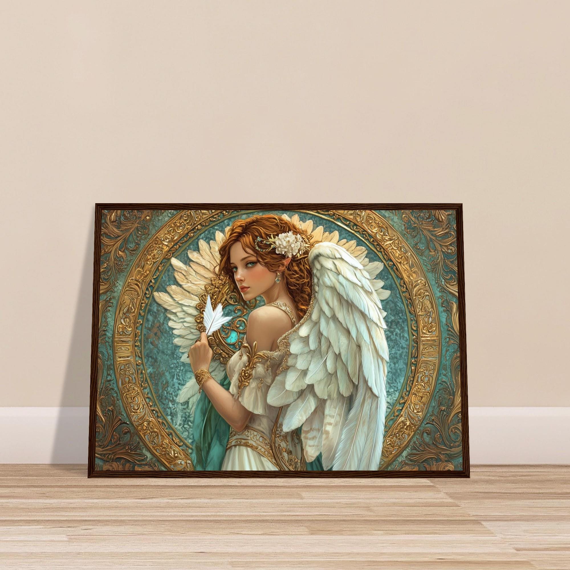 Angel Ieiazel (#40) Wall Art Print With Wooden Frame - Ruling From