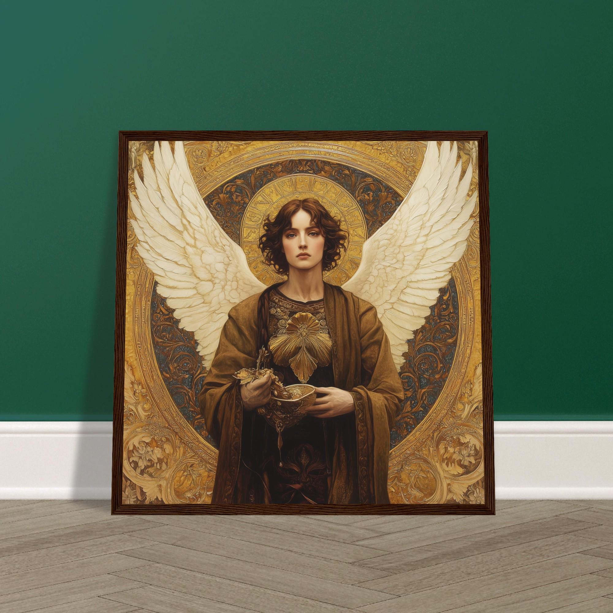 Archangel Sandalphon (#1) Wood Framed Art - Spiritual Wall Decor