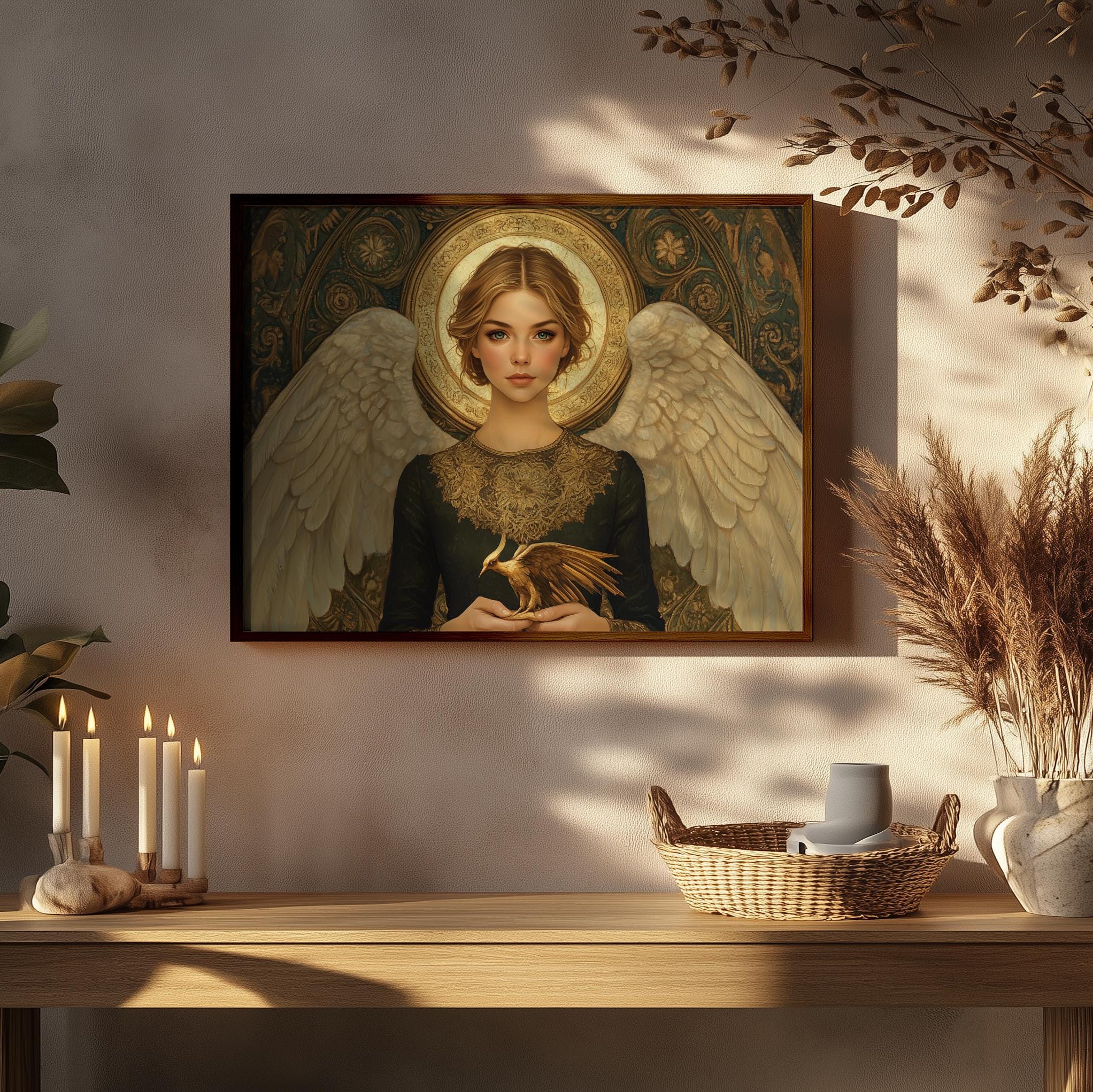 Angel Mumiah (#72) Wall Art Print With Wooden Frame - Ruling From