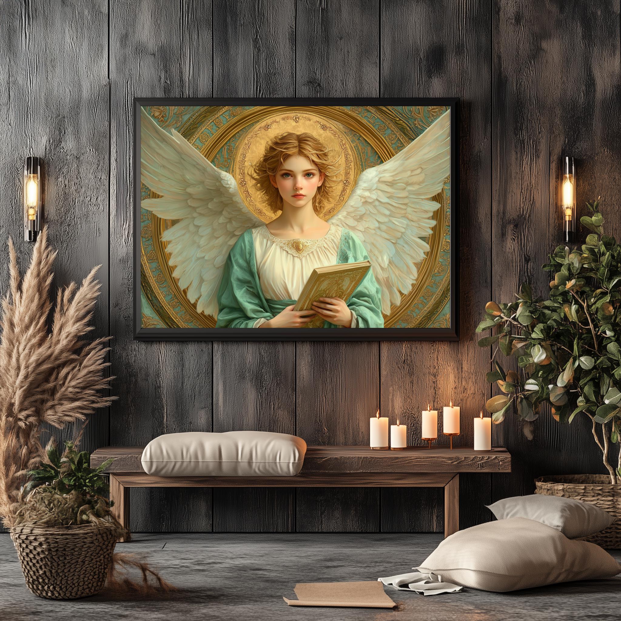 エンジェル・マハシア（#5）の木製フレーム付きウォールアートプリント