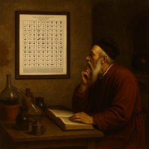 Alchemical Symbols Chart (1653) – A Historical Poster from Original Source - Museum-Quality Matte Paper Wooden Framed Poster