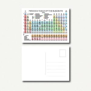 Um cartão postal inteligente e original para os amantes da química - Pacote com 10 cartões postais (SOMENTE EUA E CA)