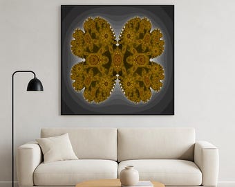 Pareidolia Fractal 2 – Rostros en el Infinito - Póster clásico con marco de madera y papel semibrillante