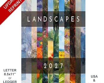 Paisajes 2027 - Calendario inspirado en Claude Monet (solo para EE. UU. y Canadá)